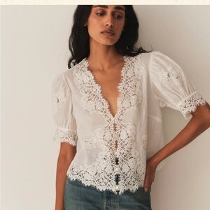 DOEN 
HEIRLOOM IDELLA TOP
WHITE
NWT
SIZE M